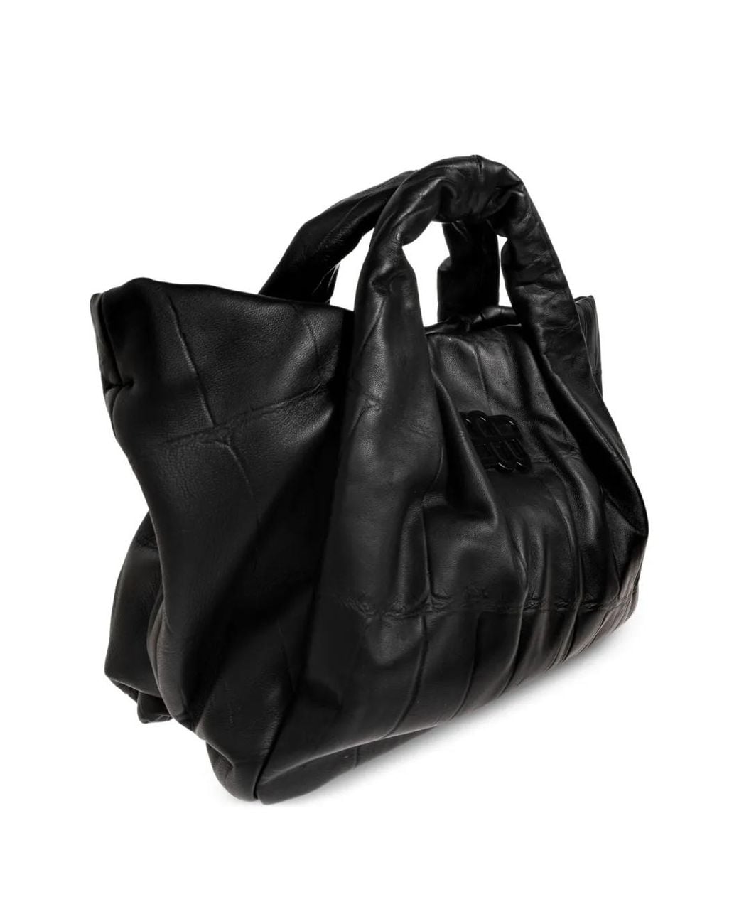 Munthe Black Lix Croco Croc-Effect Tote Bag