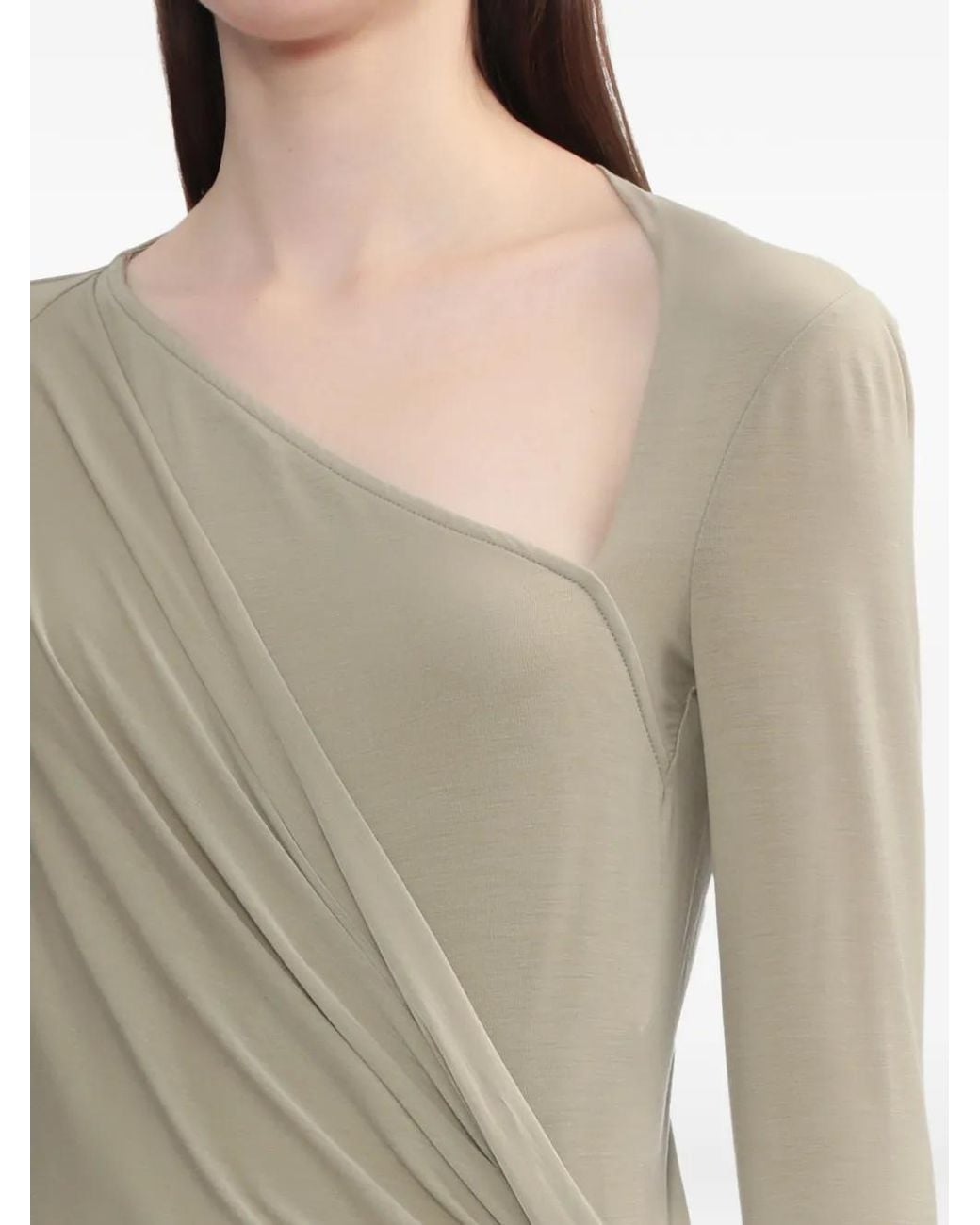 Helmut Lang White Haut Drapé À Design Asymétrique