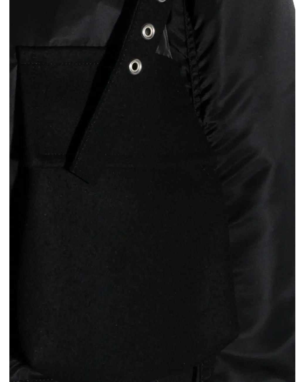 Sacai Black Ribbed-Knit Collar Jacket