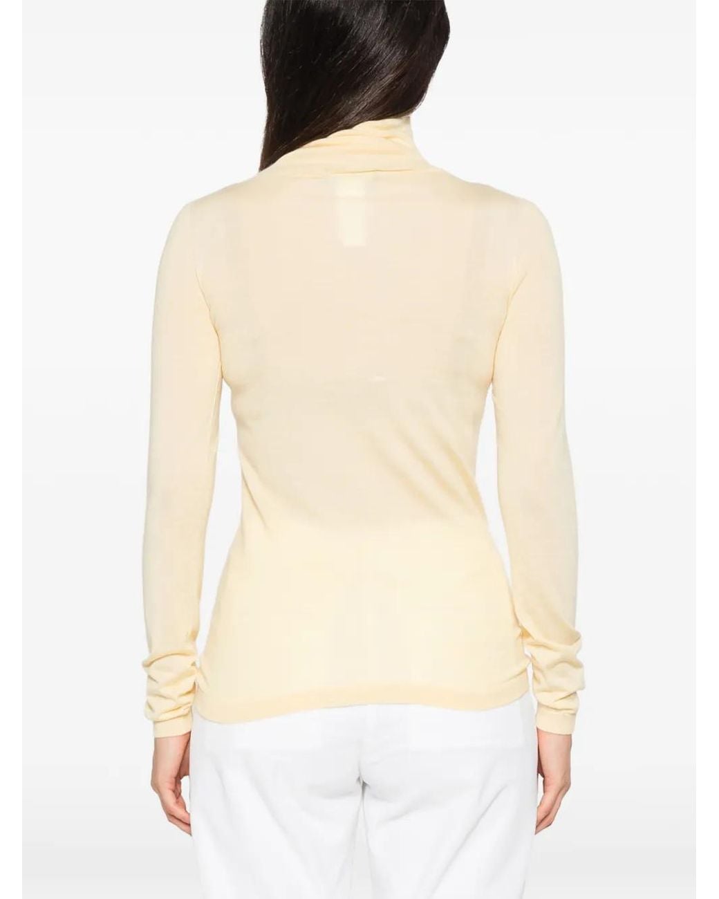 Fabiana Filippi Natural Roll-Neck Long-Sleeve Sweater
