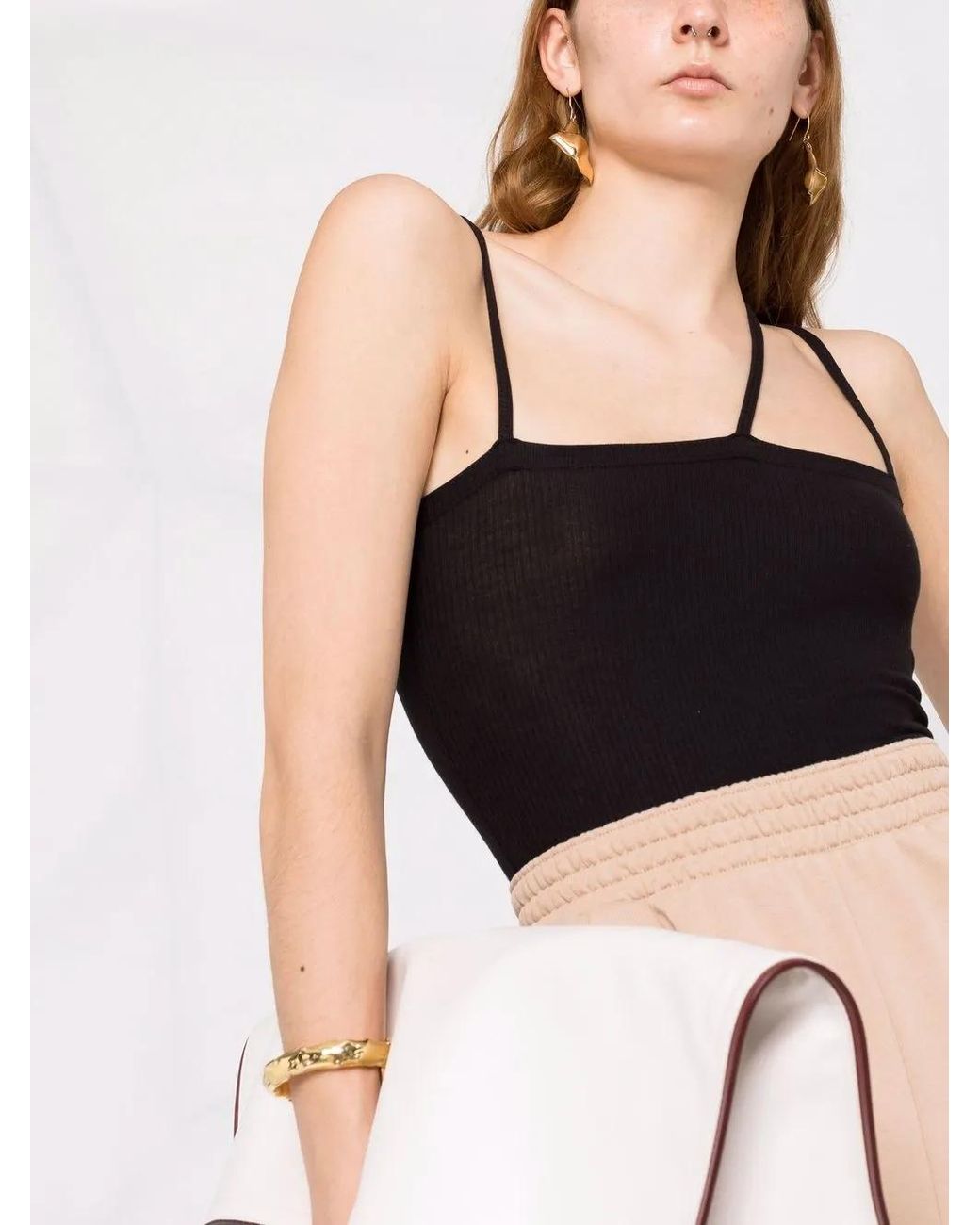 Baserange Black Crossover-Strap Vest Top