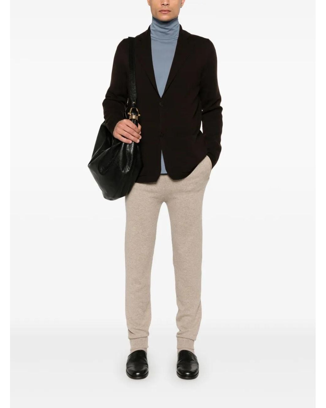 Drumohr Brown Single-Breasted Merino-Wool Blazer for men