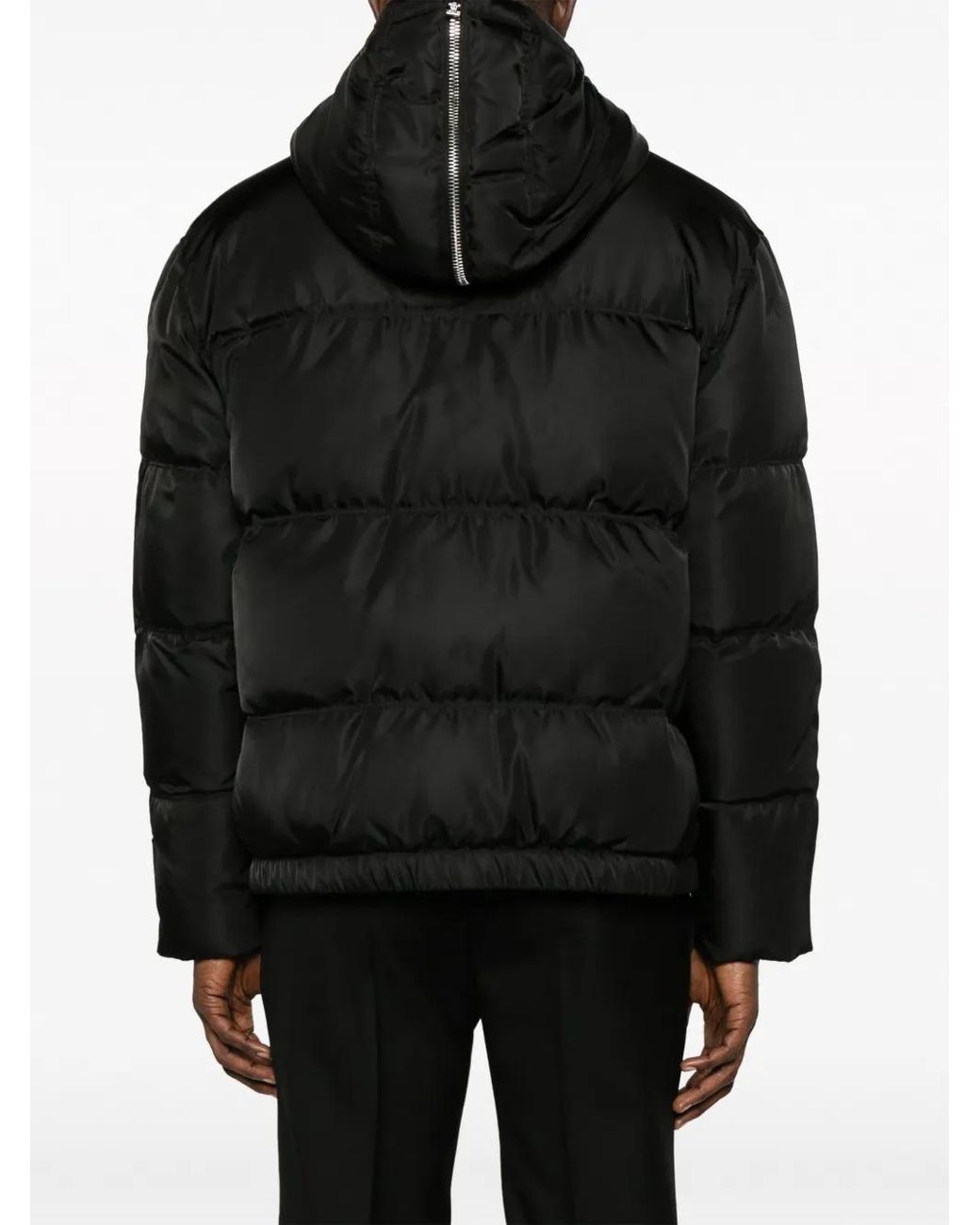 Versace Black Zip-Detail Puffer Jacket for men