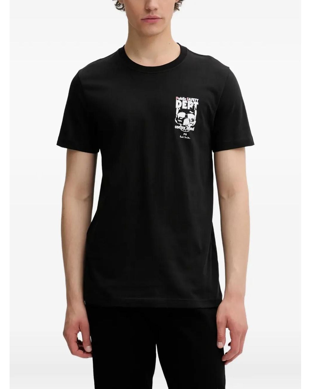 Paul Smith Black T-Shirt À Logo Imprimé for men