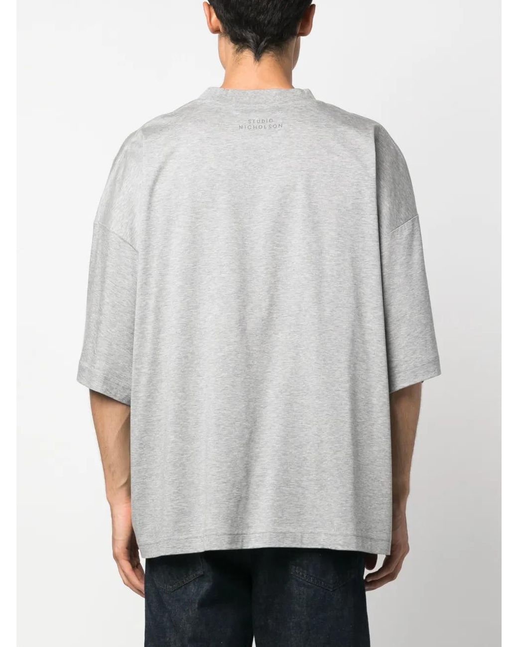 Studio Nicholson Gray Oversize-Cut Cotton T-Shirt for men