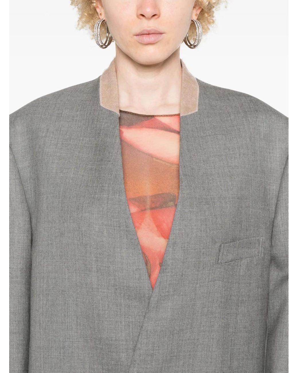 Moschino Gray Wool Coat
