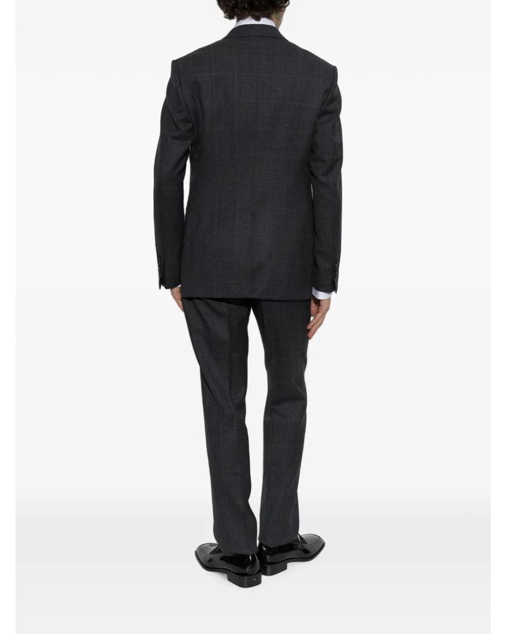 Tom Ford Black Check-Pattern Wool Suit for men