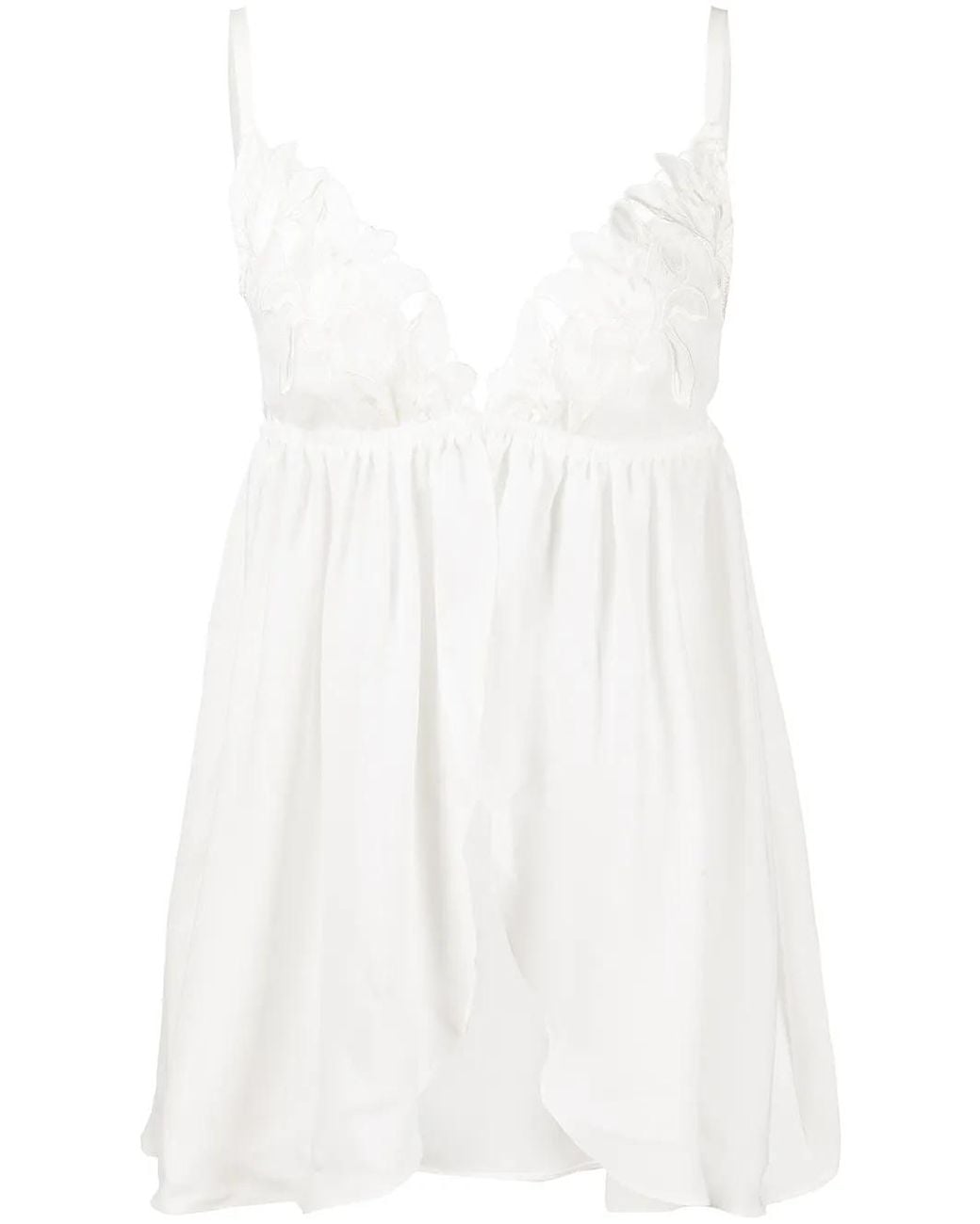 Fleur du Mal Top En String Met Borduurwerk in het White
