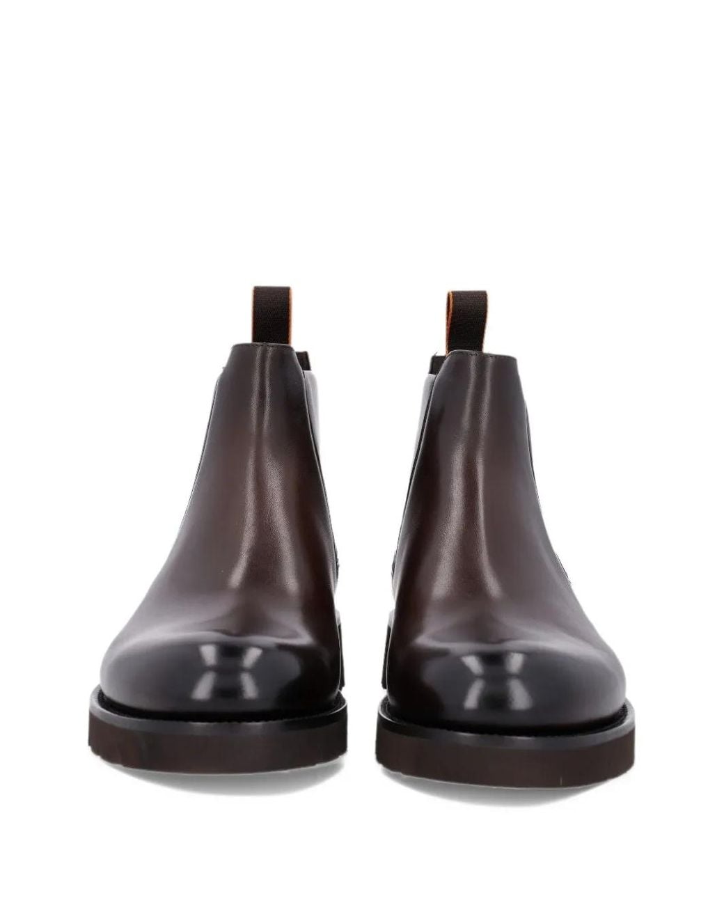 Santoni Brown Gio Leather Boots for men