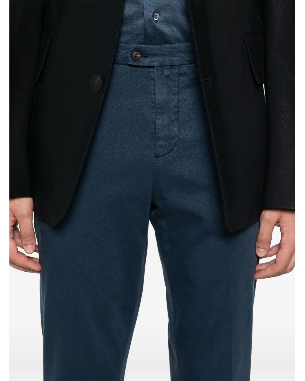 Corneliani Blue Canvas Chinos for men