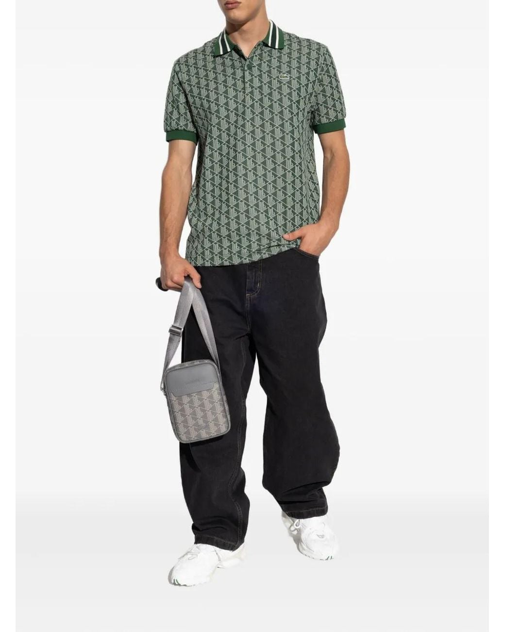 Lacoste Green Classic Fit Monogram Polo for men