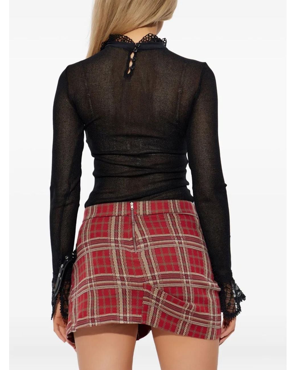 Isabel Marant Black Sarah Lace-Trim Top