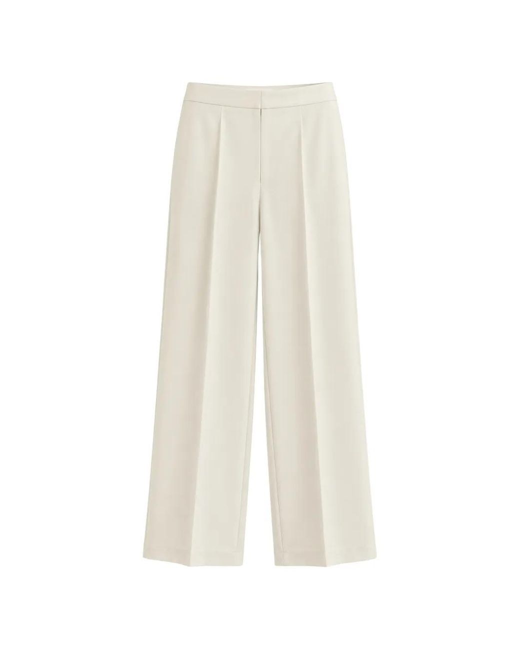 Jucca White Pressed-Crease Wide-Leg Trousers