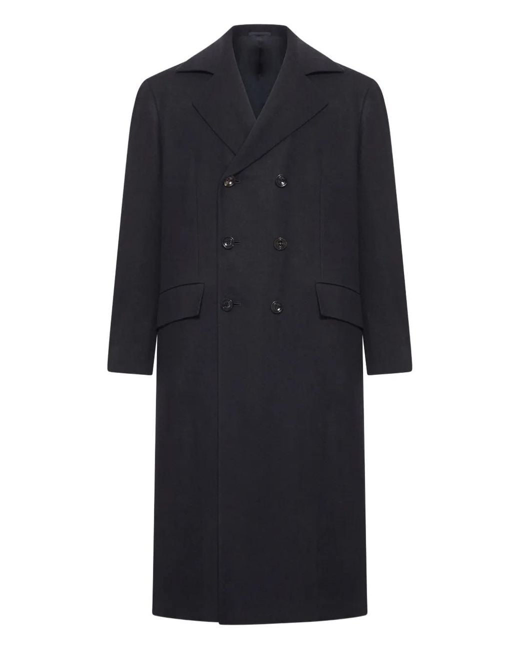 Kiton Doppelreihiger Mantel in Blue für Herren