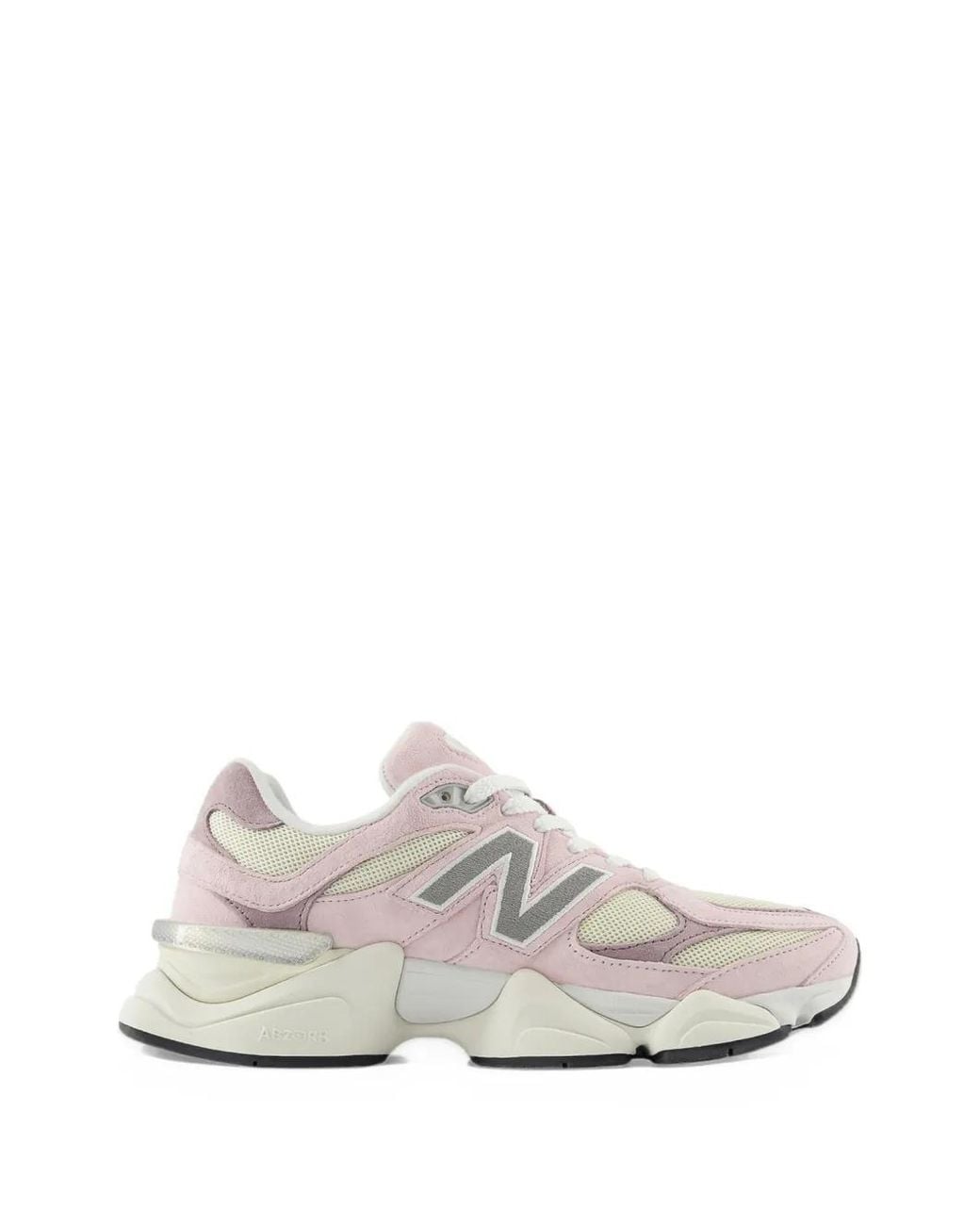 New Balance White 9060 Suede-Panelled Sneakers