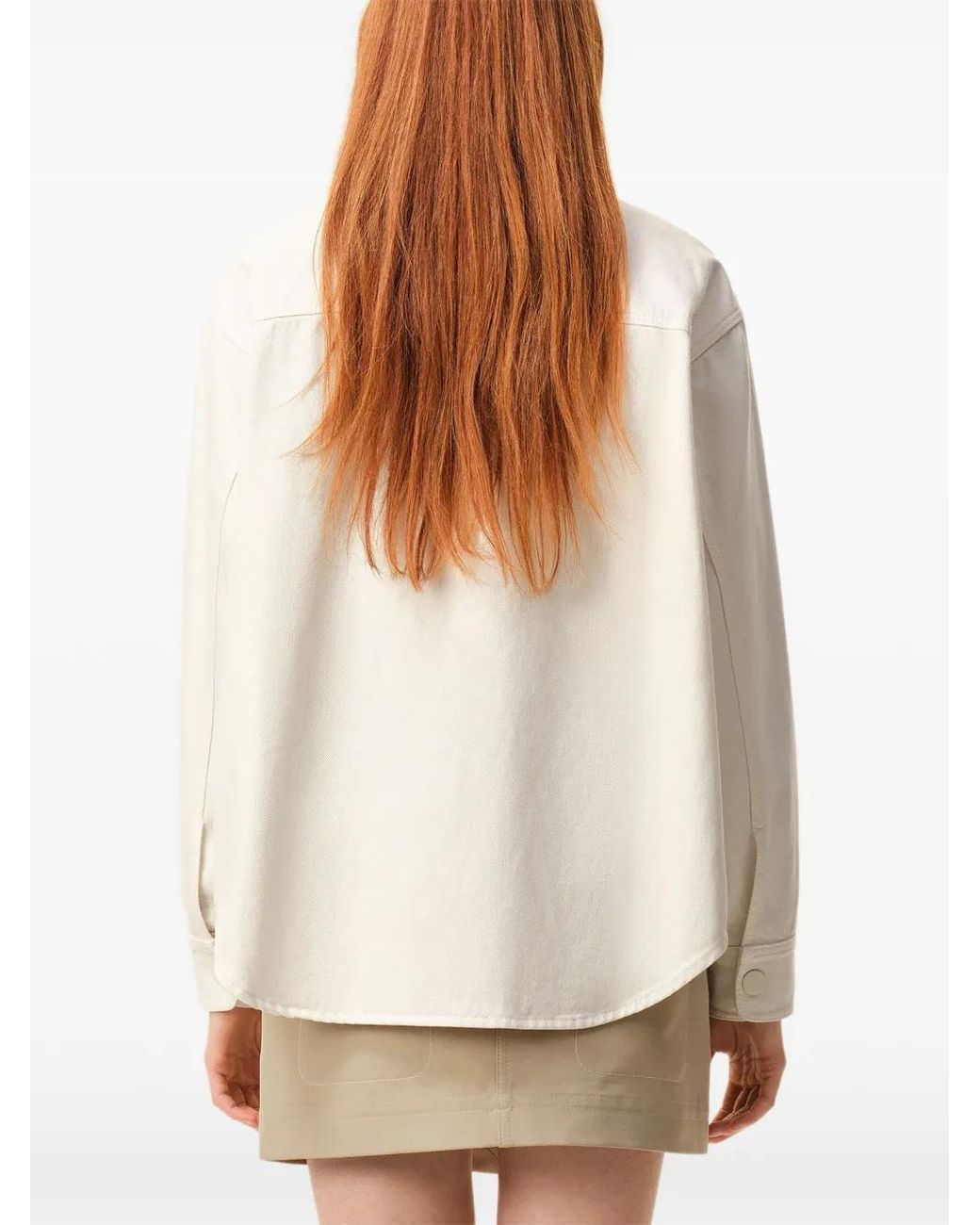 AMI White Cotton Knitted Ami De Coeur Overshirt