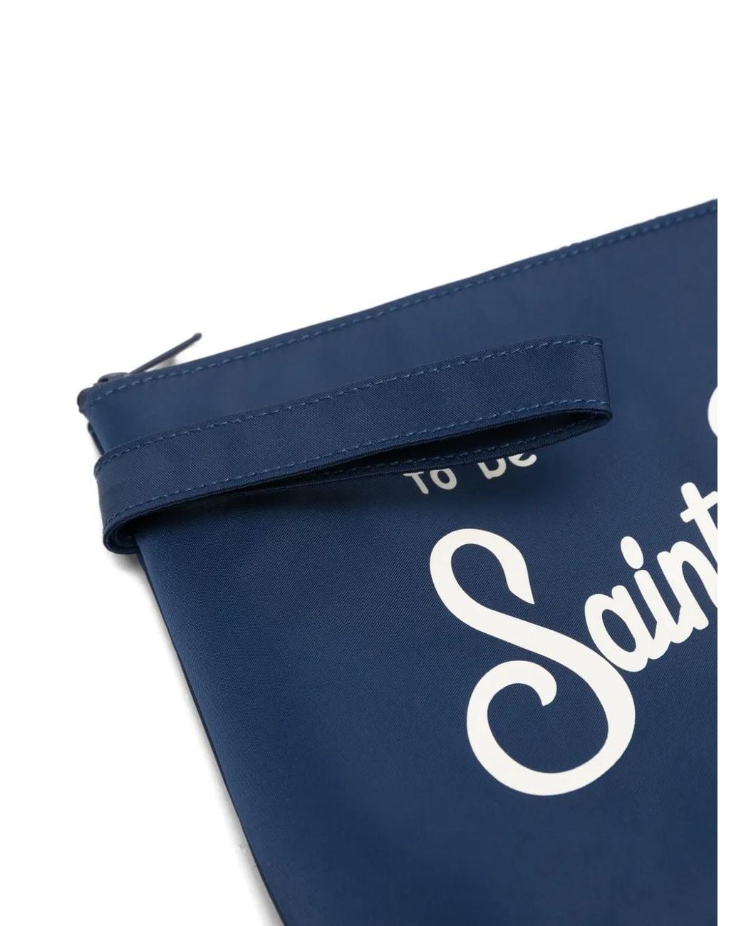 Mc2 Saint Barth Blue Aline Logo-Print Clutch Bag for men