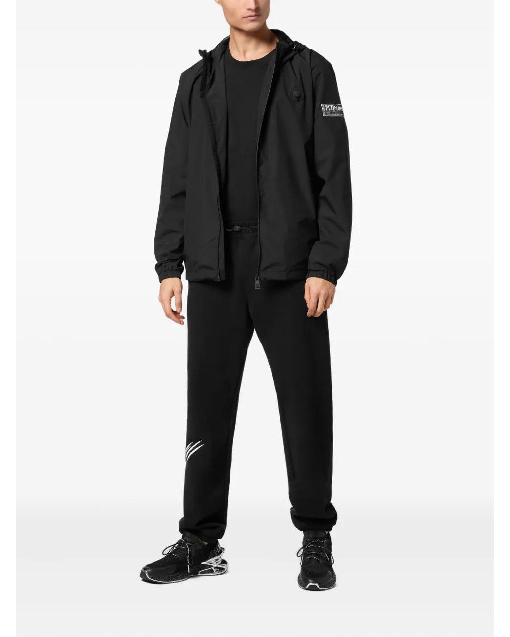 Philipp Plein Black Zip-Up Windbreaker Jacket for men