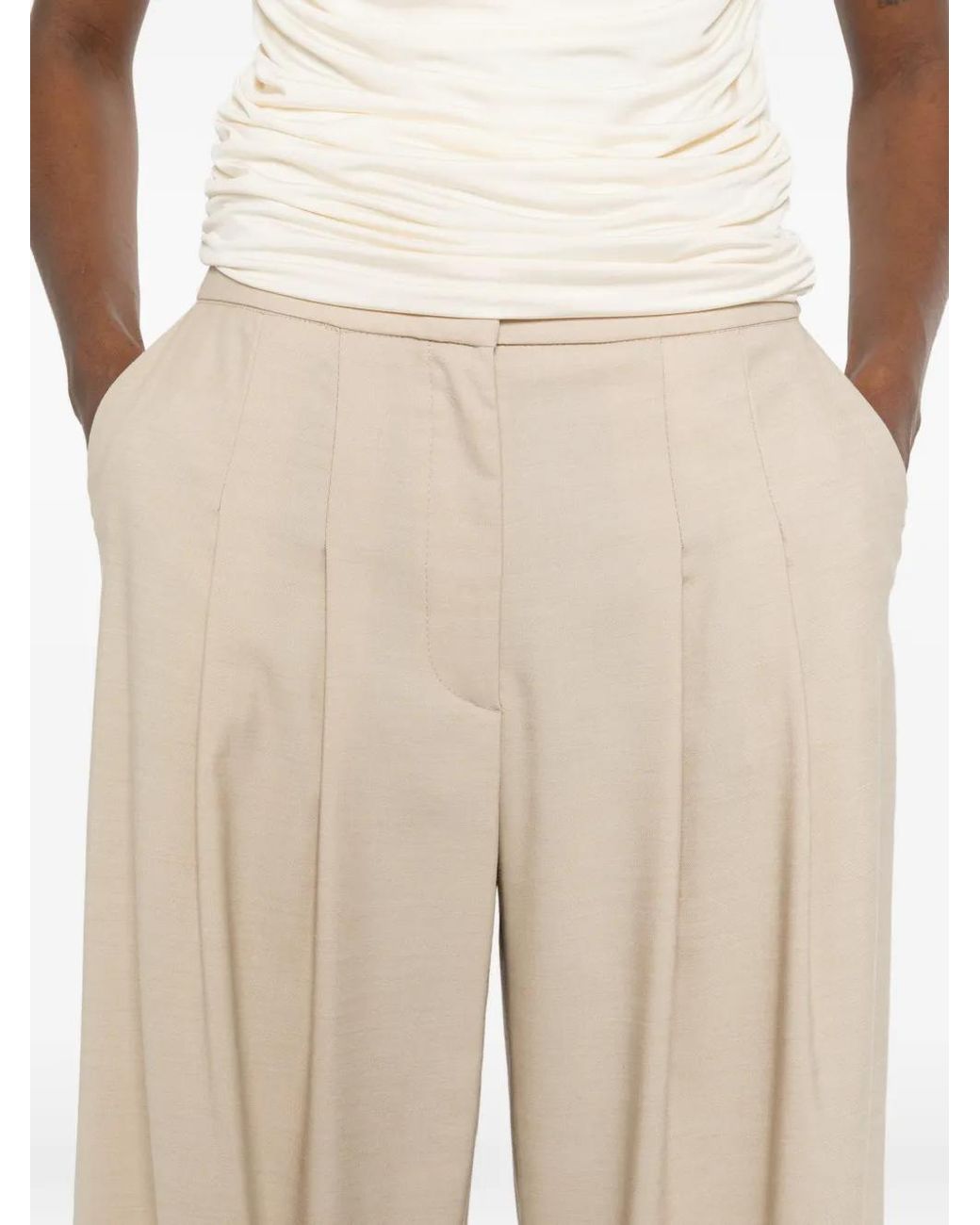 MVP WARDROBE White Pleated Trousers