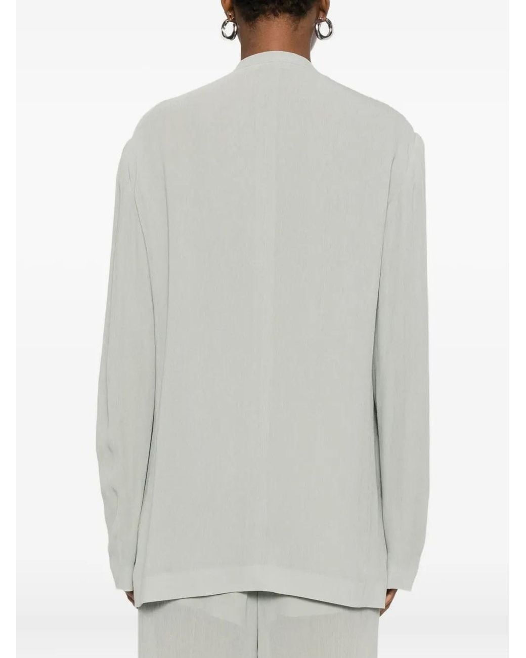 Alberta Ferretti Gray Single-Breasted Pocket Jacket