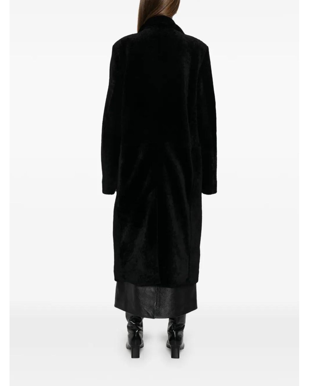 Totême Lammy Coat in het Black