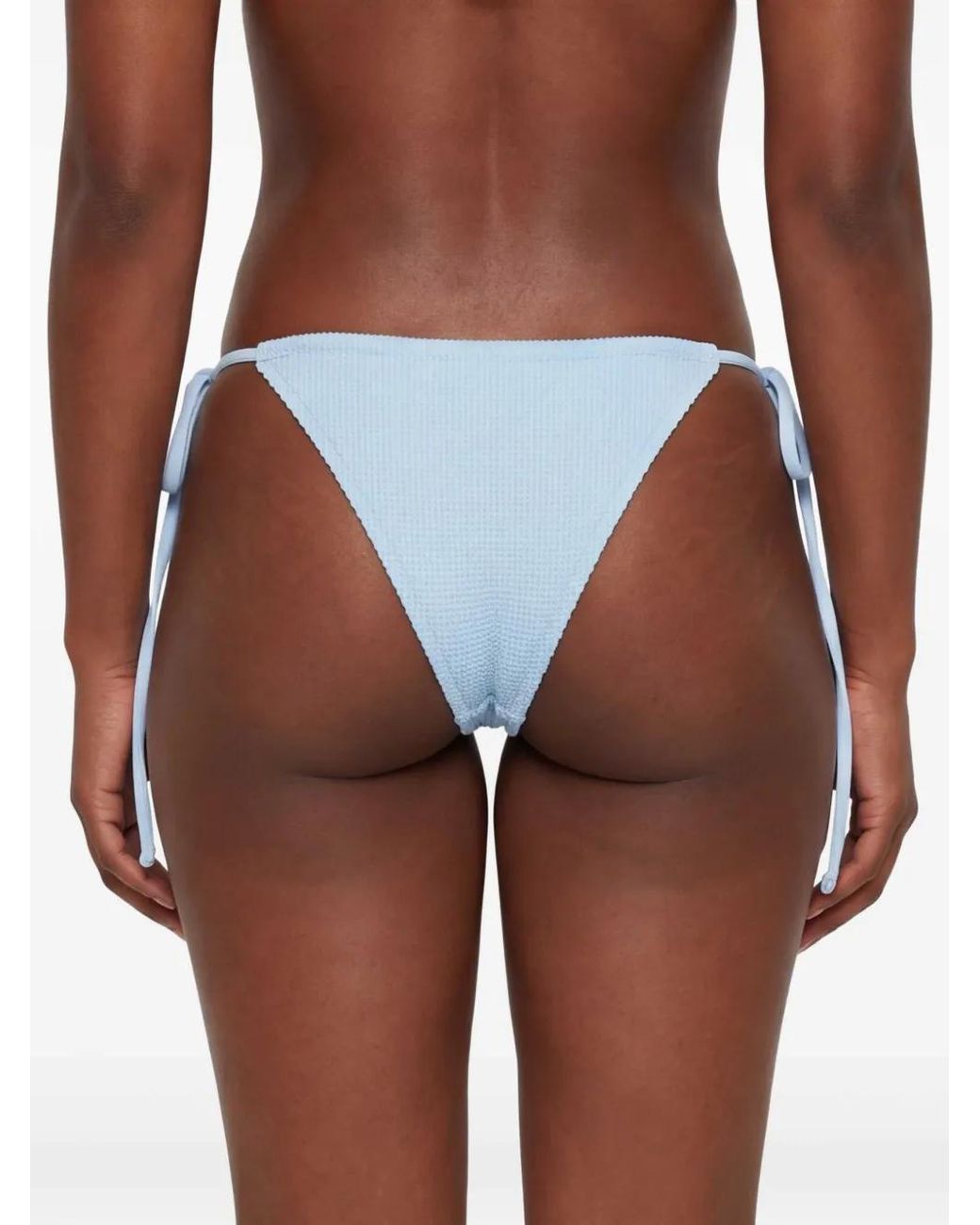 Frankie's Bikinis Blue Tia Tie-Detail Bikini Bottom
