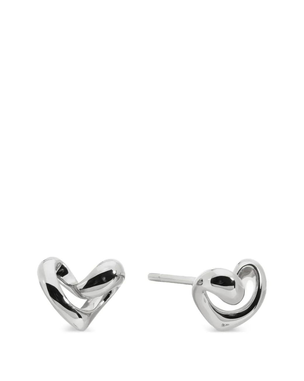 Monica Vinader White Small Infinity Heart Stud Earrings