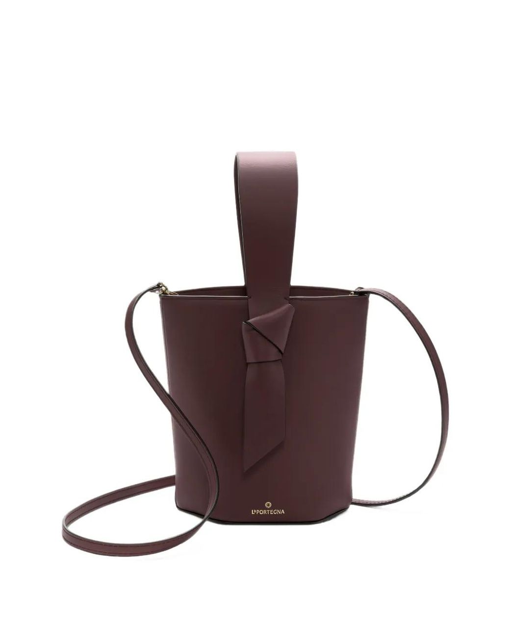 La Portegna Purple Julieta Knotted Leather Tote Bag