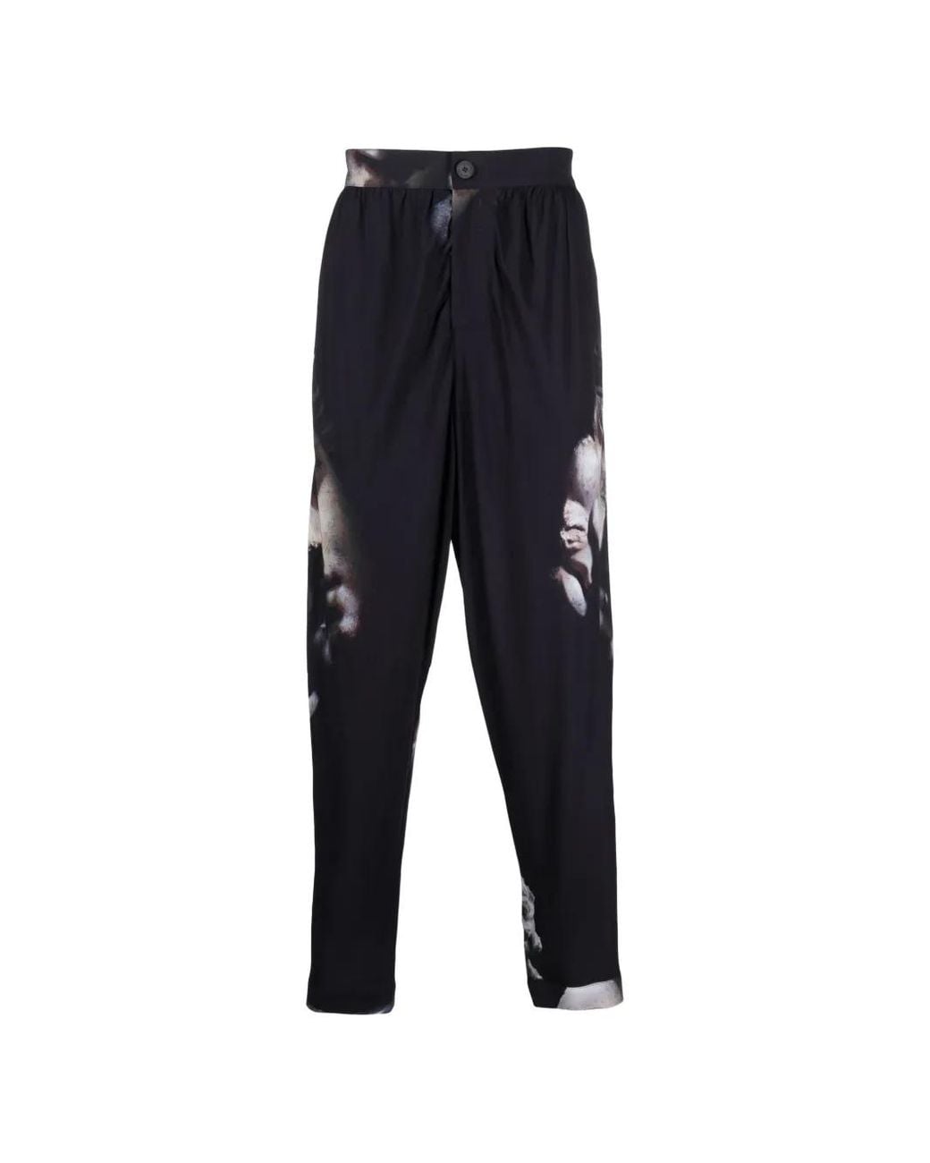 Tessitura Blue Digital-Print Trousers for men