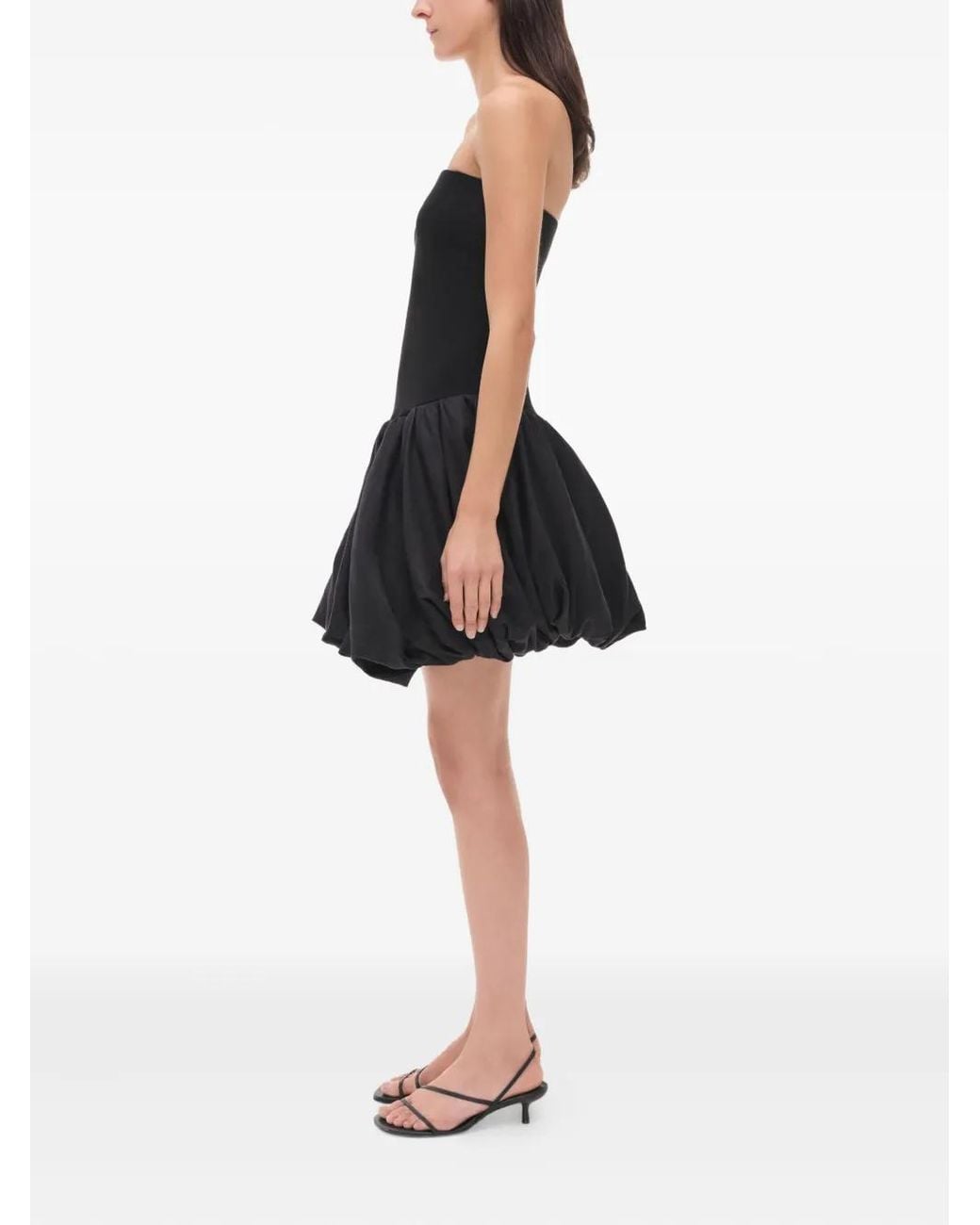 Jonathan Simkhai Pollie Strapless Mini Bubble Dress in Black | Lyst