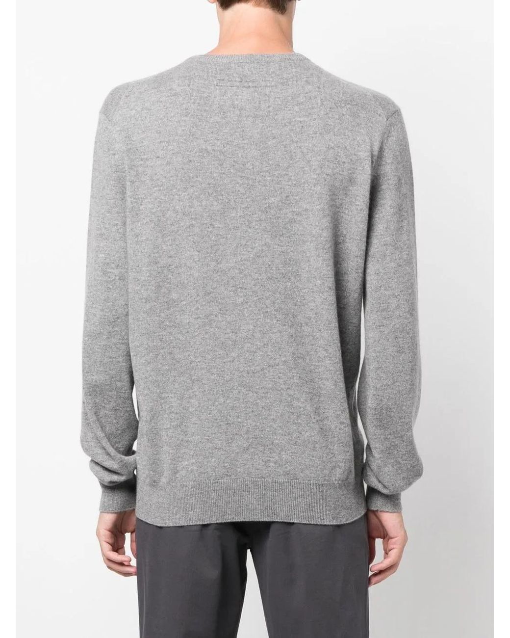 Zegna Gray Crew Neck Cashmere Sweater for men
