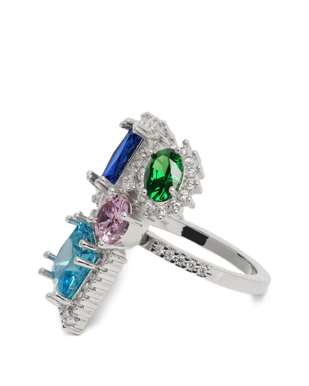 Maison Margiela Blue Cluster-Ring mit Schmucksteinen