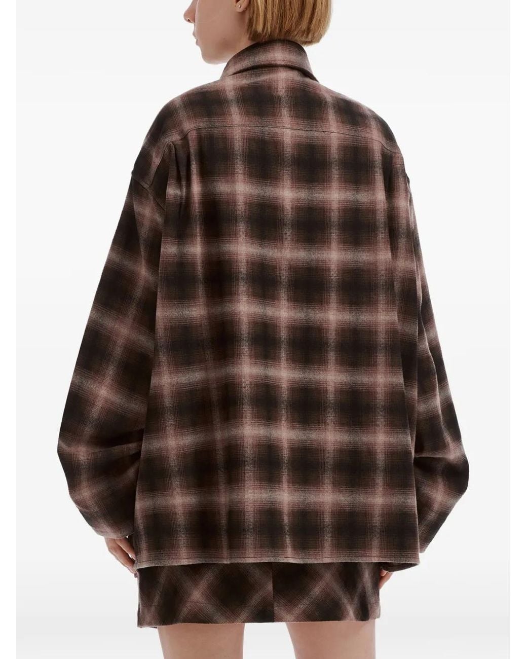 B+ AB Brown Hemdjacke Mit Karomuster