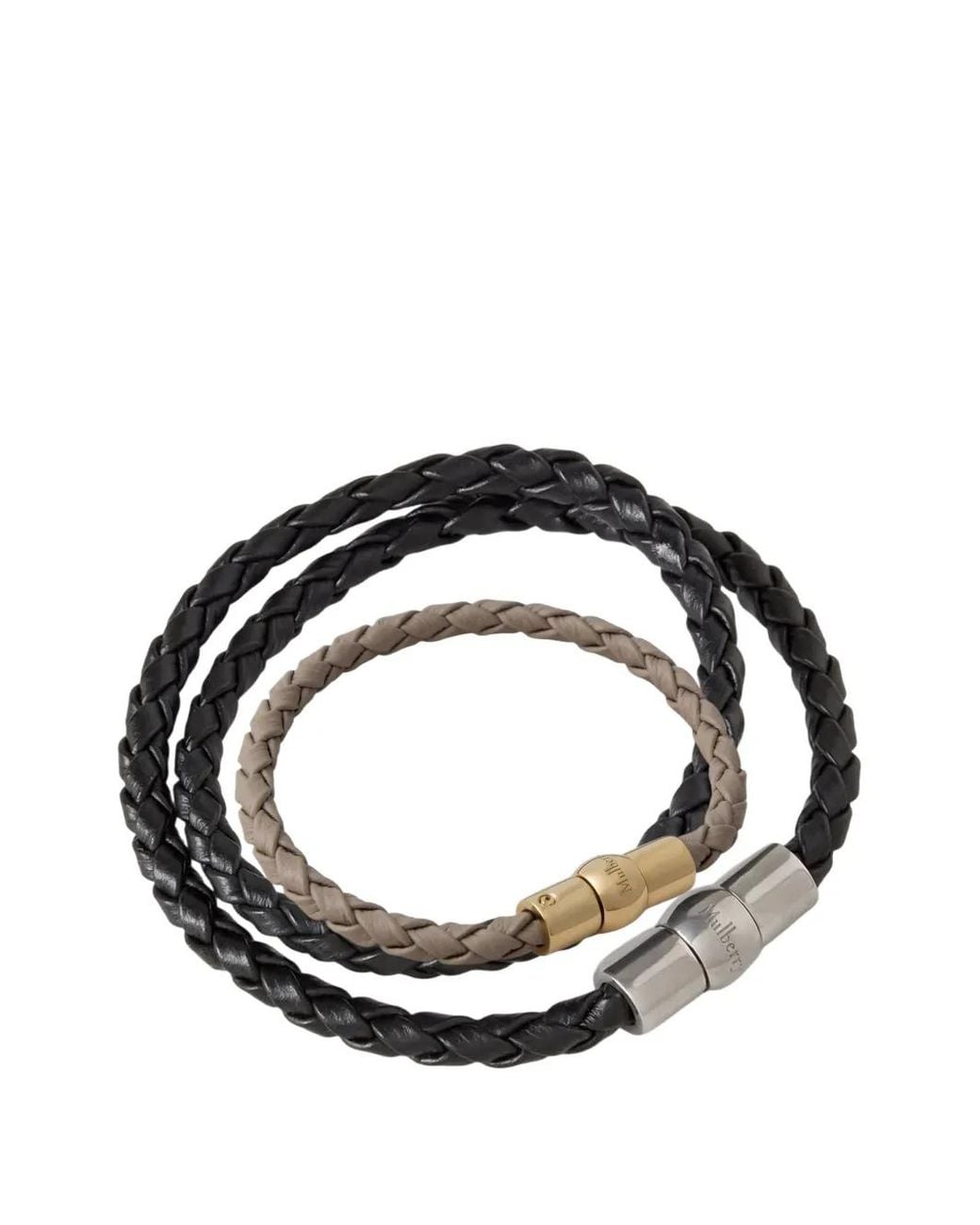 Mulberry Black Iris Woven Leather Bracelet
