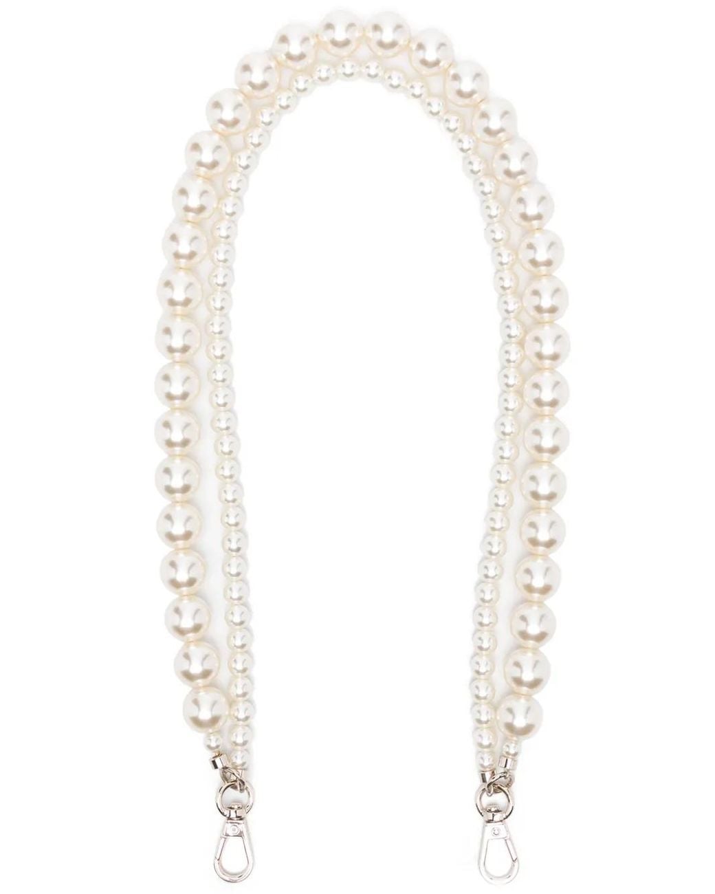 Simone Rocha White Taschenriemen Mit Perlen