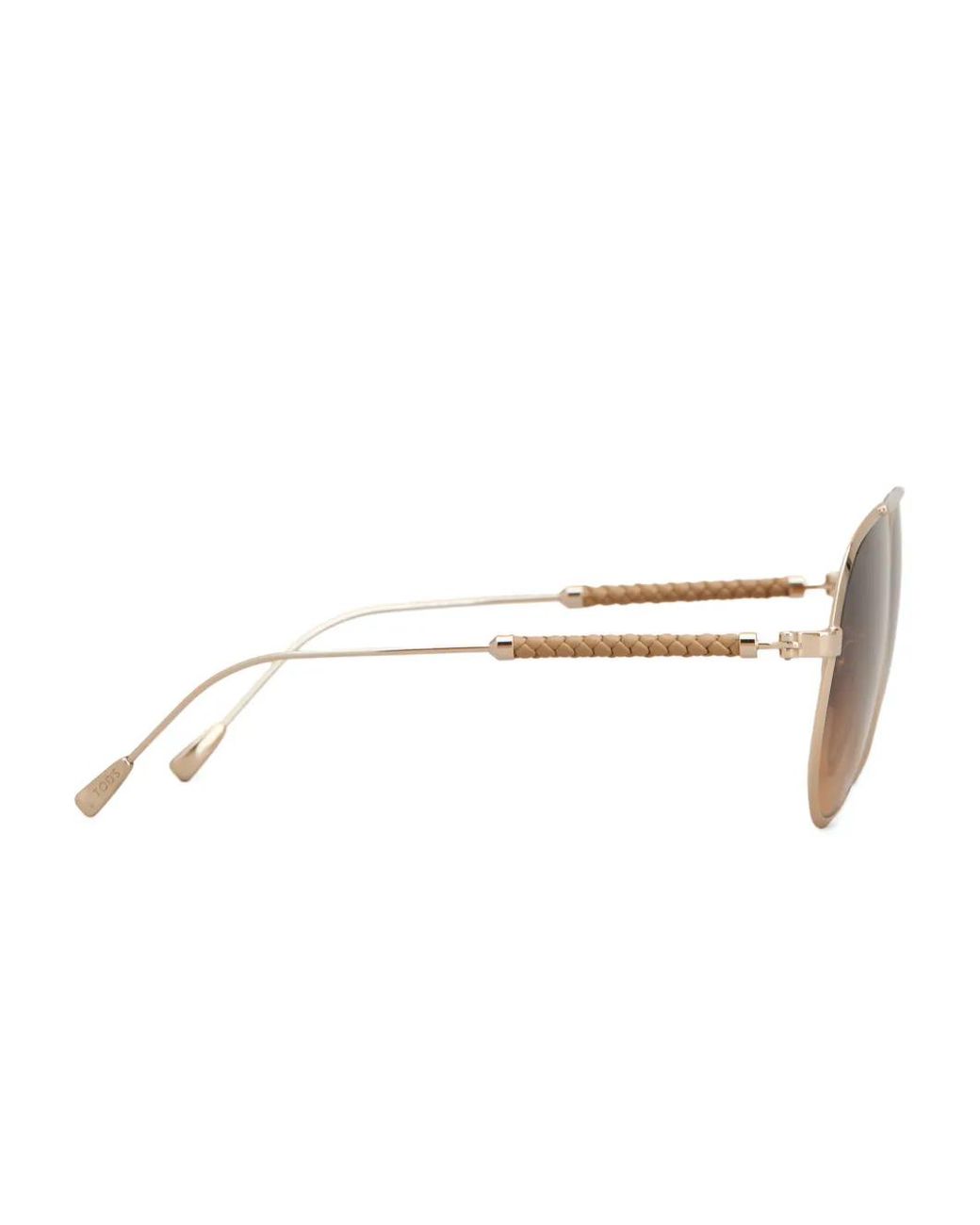 Tod's Brown Braided Pilot Sunglasses