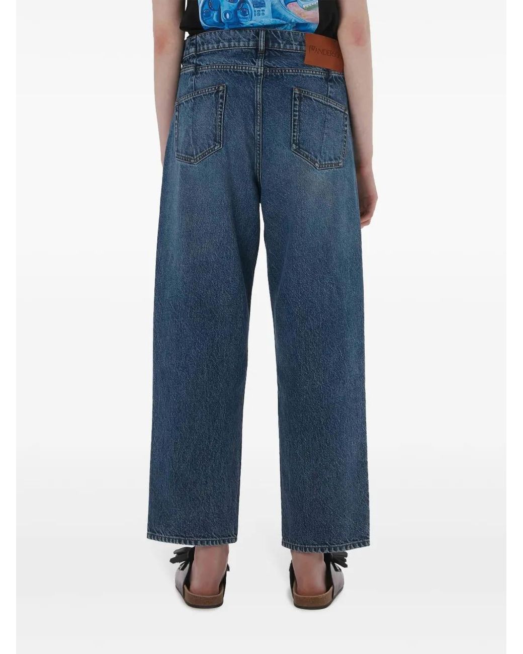 J.W. Anderson Blue Cropped Straight-Leg Jeans