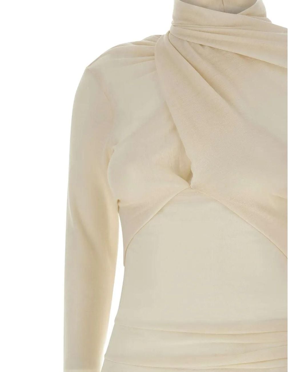 Entire studios White Gres Ruched Wool Sweater