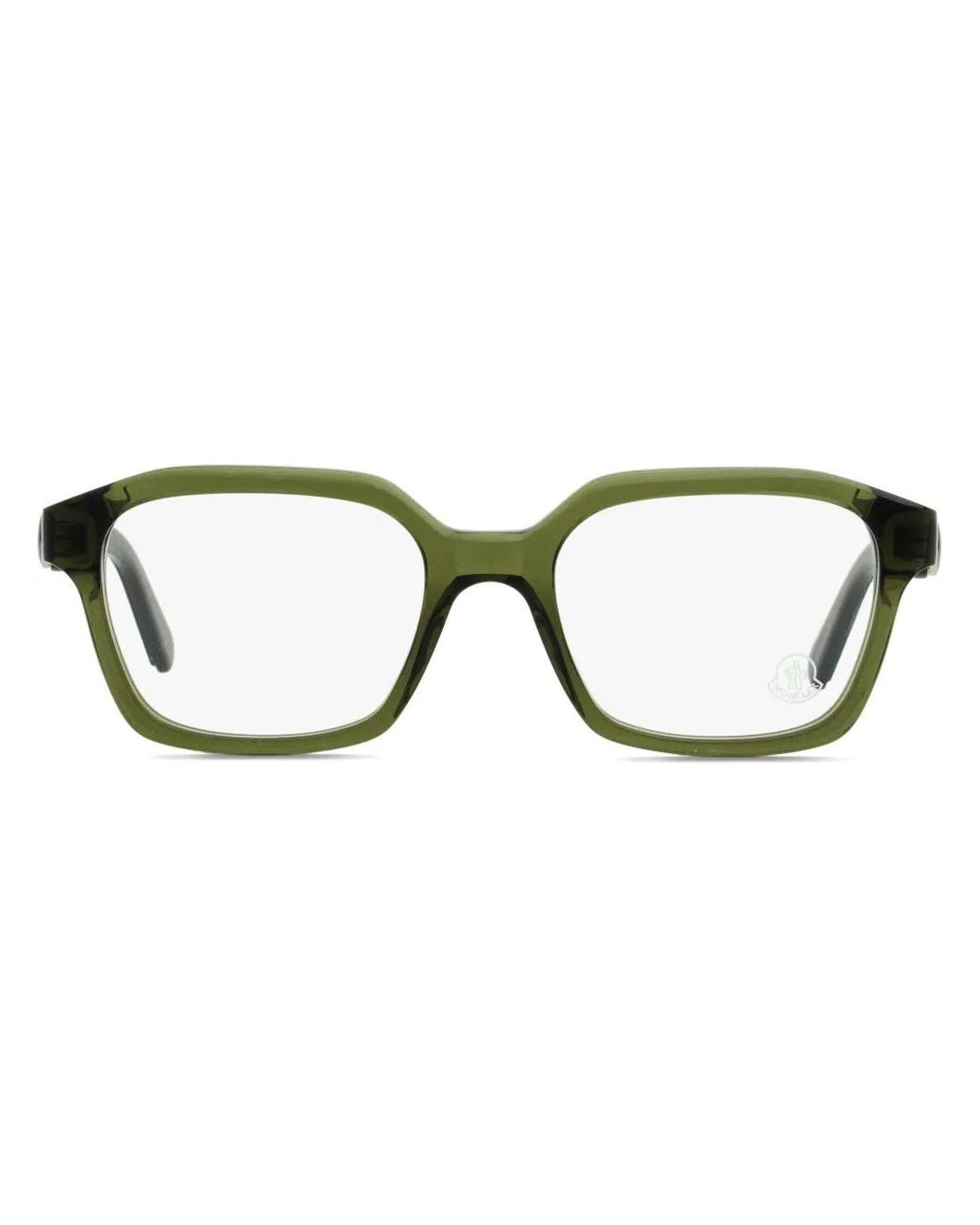 Moncler Brown Transparente Brille Mit Eckigem Gestell