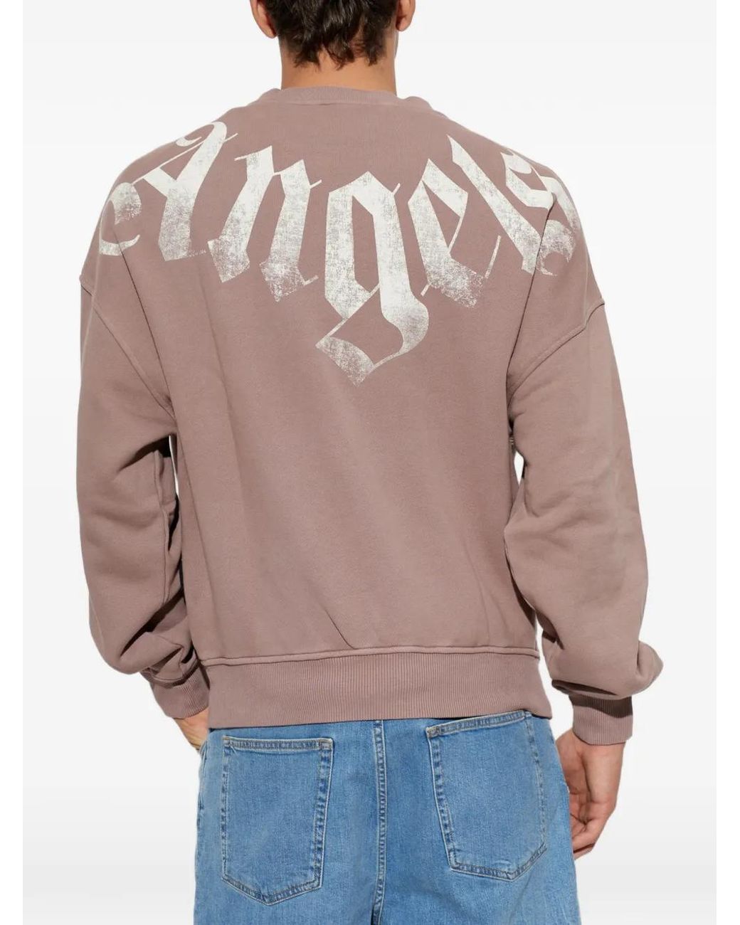 Palm Angels Pink Logo-Print Sweater for men