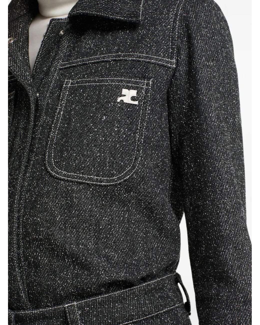 Courreges Black Denim Tweed Shirt Jacket