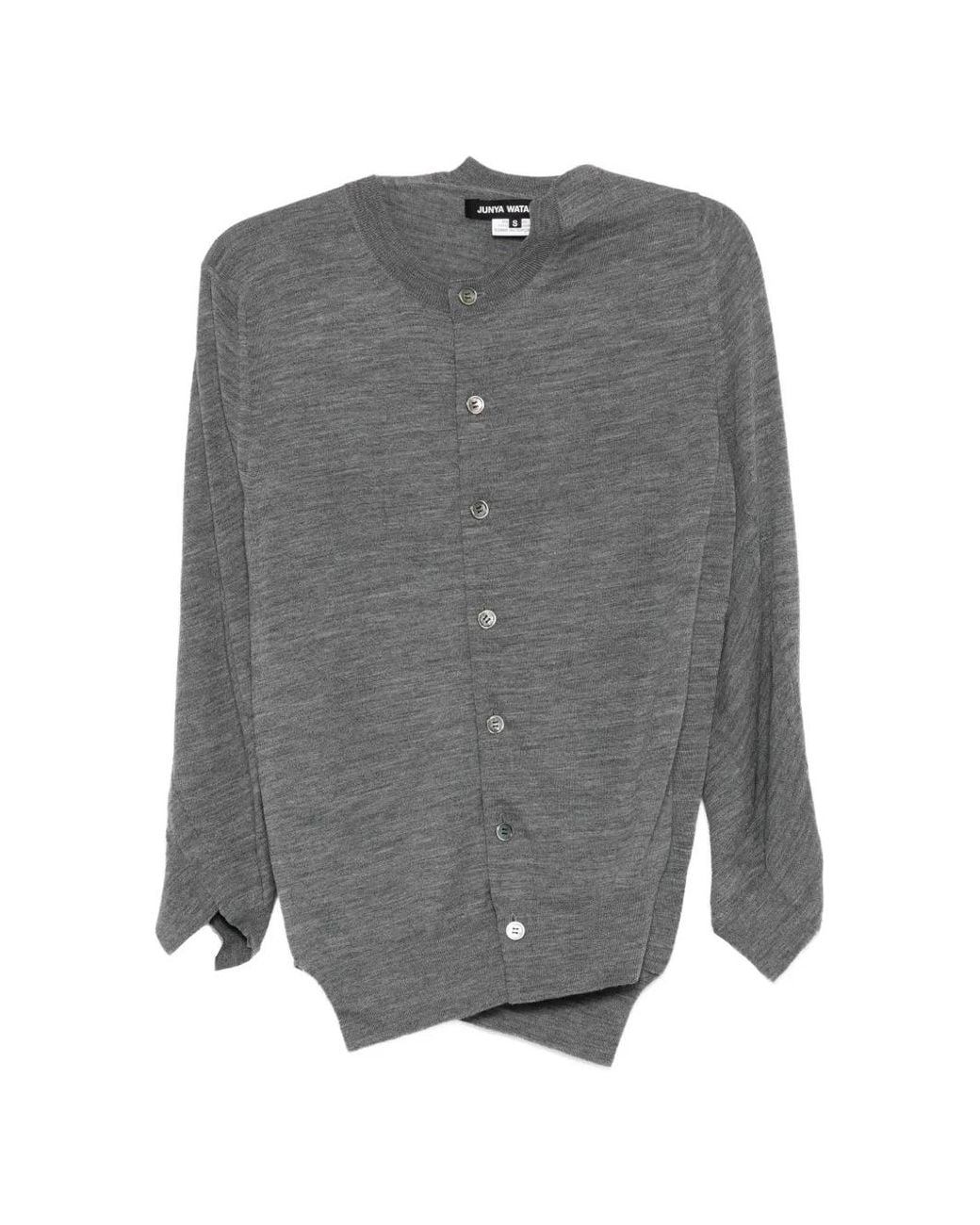 Junya Watanabe Gray Crew-Neck Asymmetric Cardigans