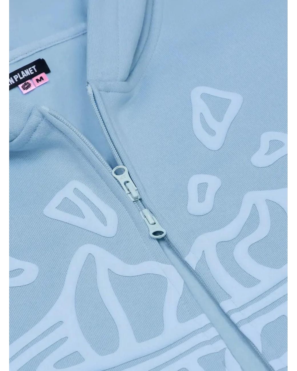 BROKEN PLANET Blue Zip-Up Graphic Hoodie