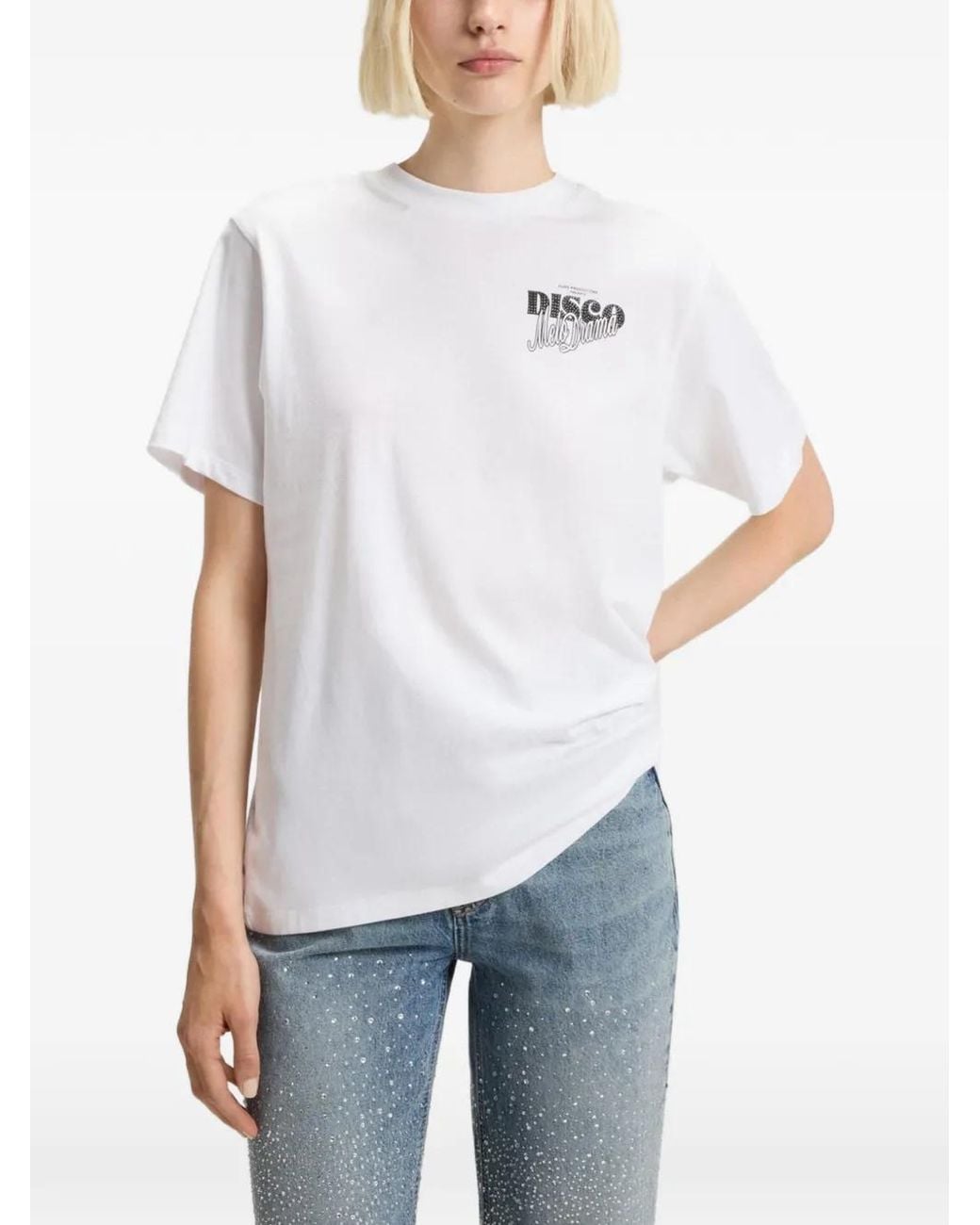 HUGO White Disco-Print T-Shirt