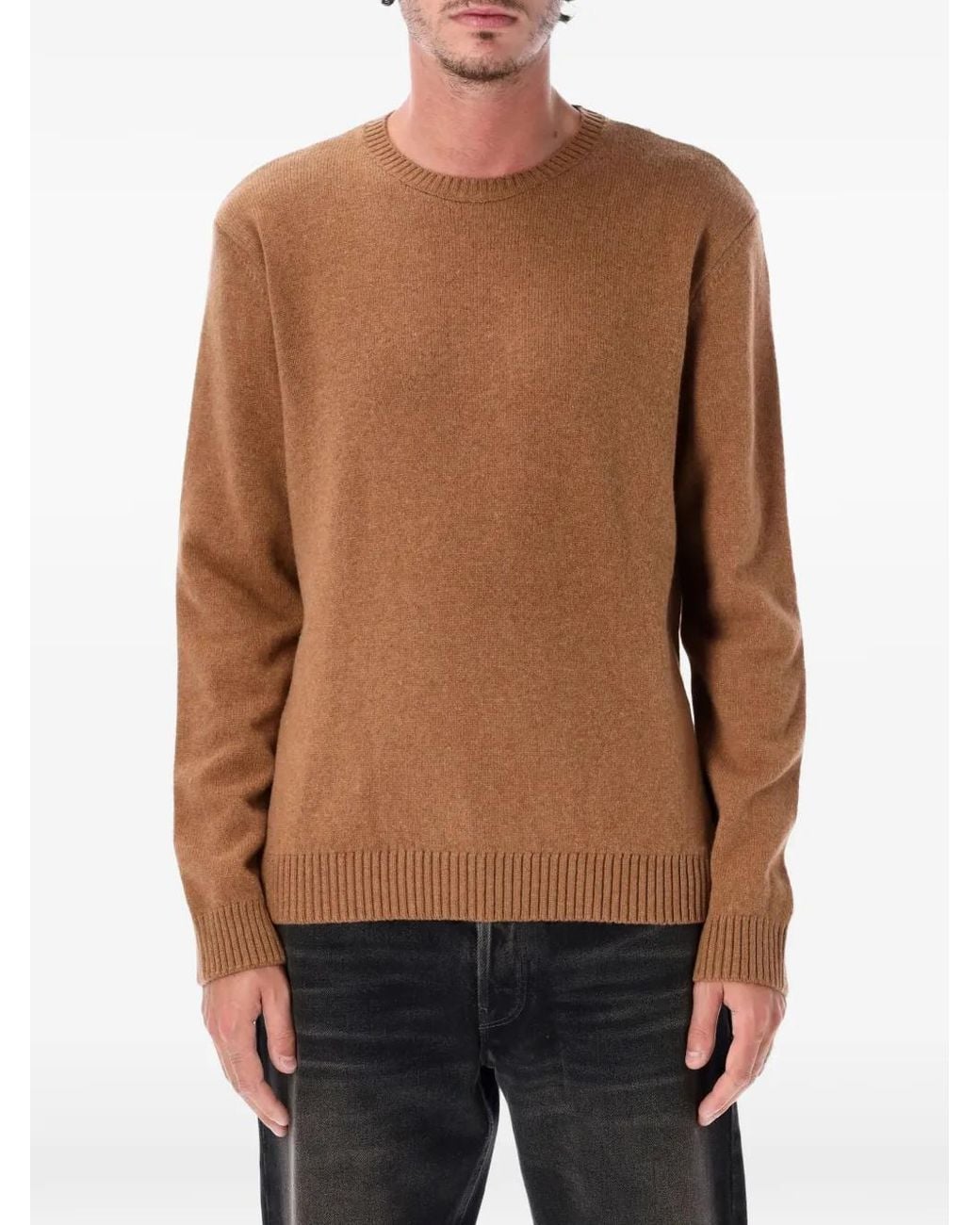 COLORFUL STANDARD Black Crew-Neck Ribbed-Trim Sweater for men