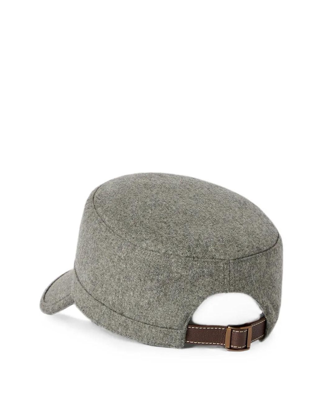 Brunello Cucinelli Gray Virgin Wool Flannel Field Cap for men
