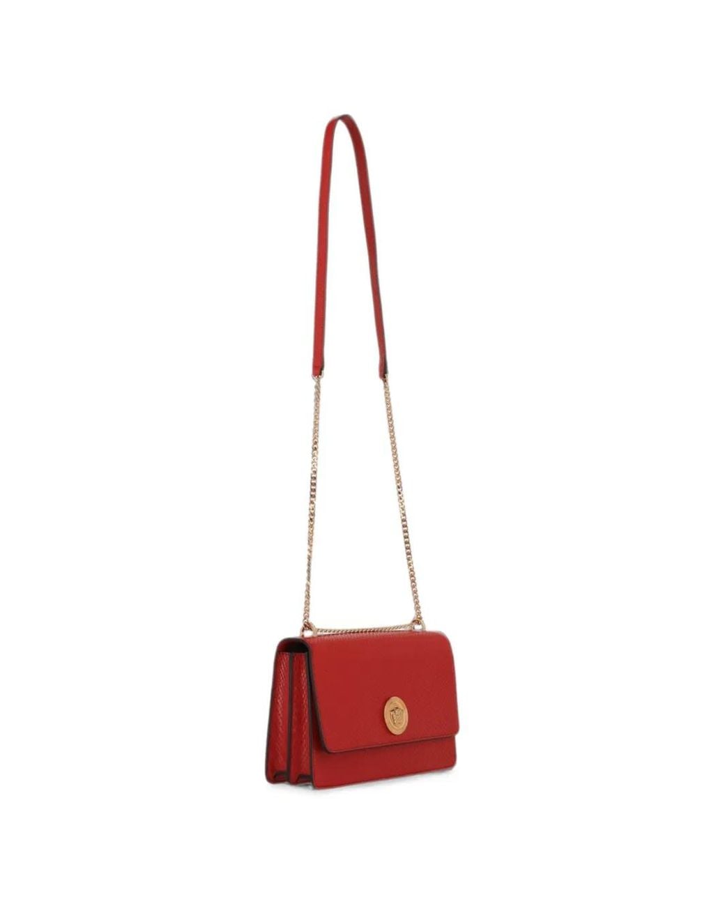 Versace Red Sac À Bandoulière La Medusa À Embossage Façon Serpent