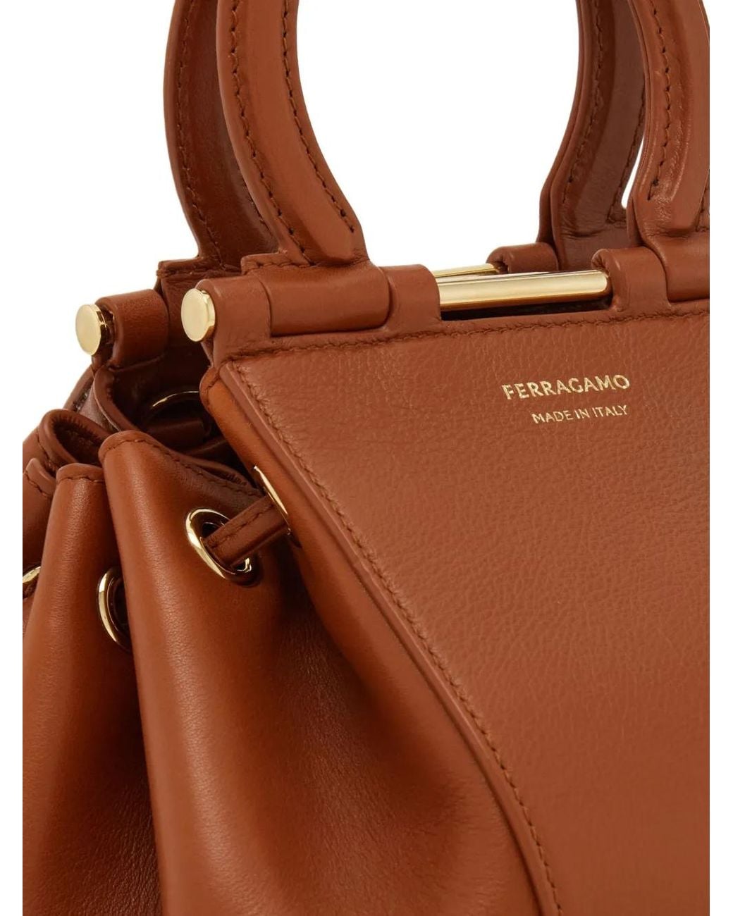 Ferragamo Brown Gancini Bucket Bag