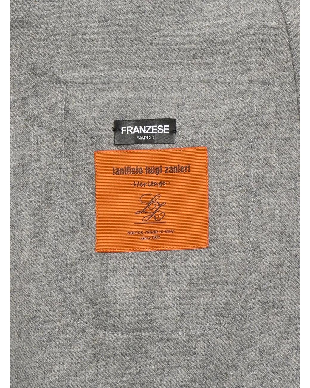 Franzese Collection Gray Button Patch-Pocket Jacket for men