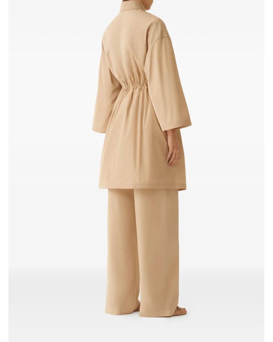 Fabiana Filippi Natural Zip Flared Coat